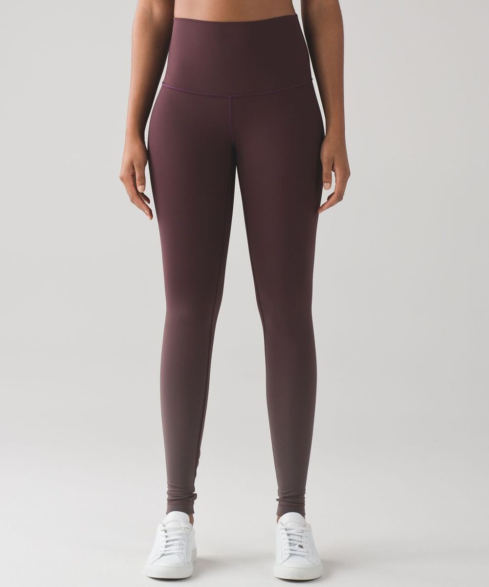 Lululemon Wunder Under High-Rise Tight Size 8 28" Ombre Black Cherry Cream